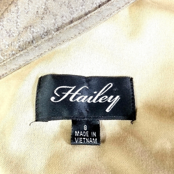 Hailey Brown Size 8 Shiny Satin One Shoulder Ruched Cocktail Evening Prom Dress - Picture 13 of 13